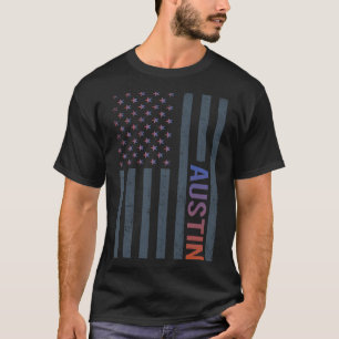 T-shirt Drapeau américain dégradant Austin
