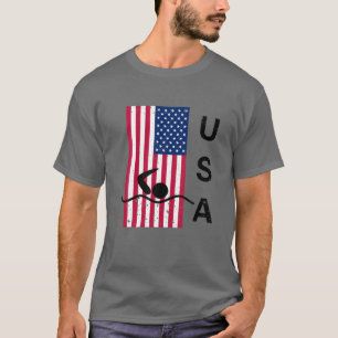 T-shirt Drapeau américain déprimé US Pride Nager USA Gif