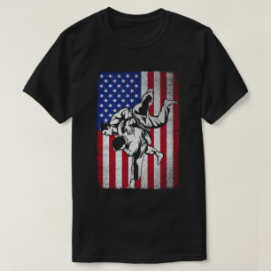 T-shirt Drapeau américain des Arts Martiaux Jiu Jitsu