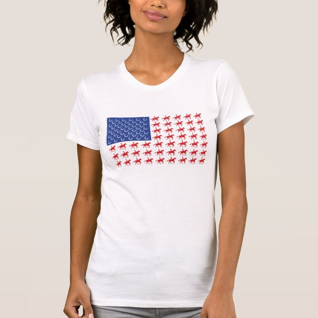 T-shirt Drapeau américain des chevaux patriotiques (Devant)