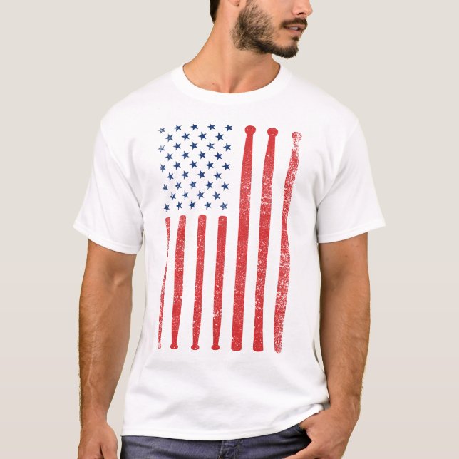 T-shirt Drapeau américain des Etats-Unis de batteur (Devant)