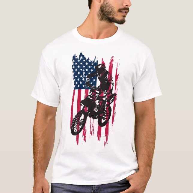 T-shirt Drapeau américain des Etats-Unis de saleté de (Devant)