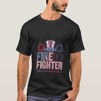T-shirt Drapeau américain des FEMMES Patriotique Firefight