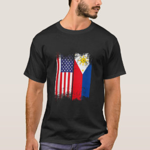 T-shirt Drapeau américain des Philippines cultivé aux Phil