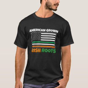 T-shirt Drapeau américain des racines irlandaises cultivée