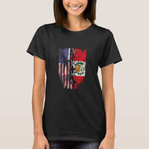 T-shirt Drapeau américain des racines péruviennes cultivée