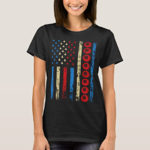 T-shirt Drapeau américain des sports de queue 4 juillet bi