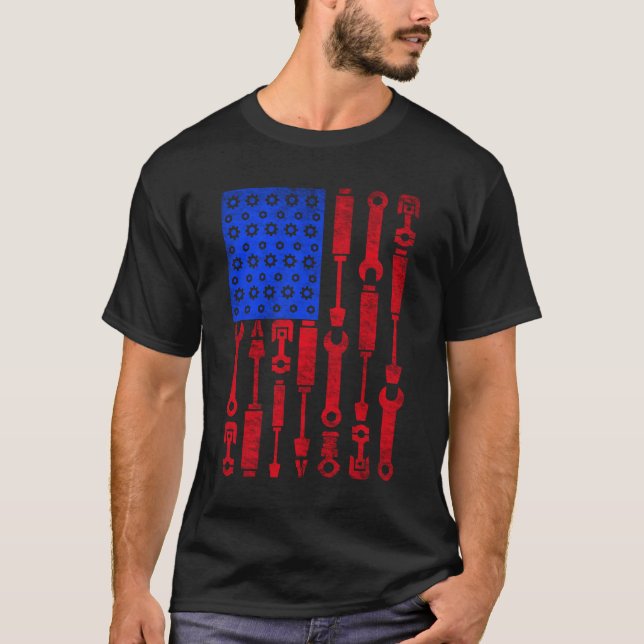 T-shirt Drapeau américain des USA de chemise d'amant de (Devant)