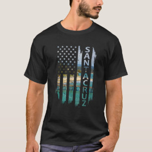 T-shirt Drapeau américain d'été père Noël Cruz Californie