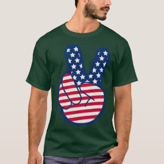 T-shirt Drapeau américain - Détresse à main rétro