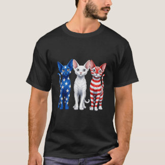 T-shirt Drapeau américain Devon Rex