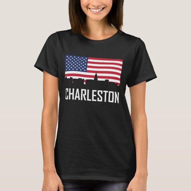 T-shirt Drapeau américain d'horizon de Charleston la (Devant)