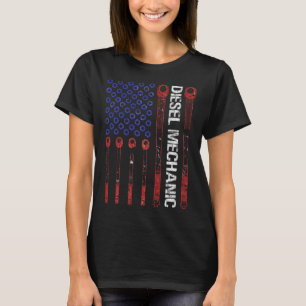 T-shirt Drapeau américain Diesel Mechanic Torque Wrench US