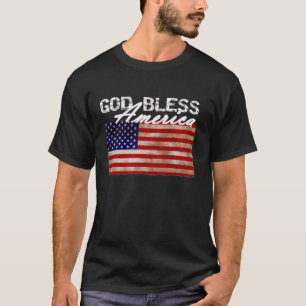T-shirt Drapeau américain Dieu béni Amérique