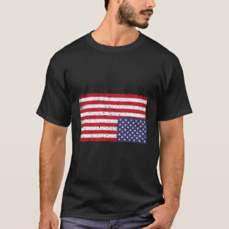 T-shirt Drapeau Américain Distressé À L'Inverse Aux États-