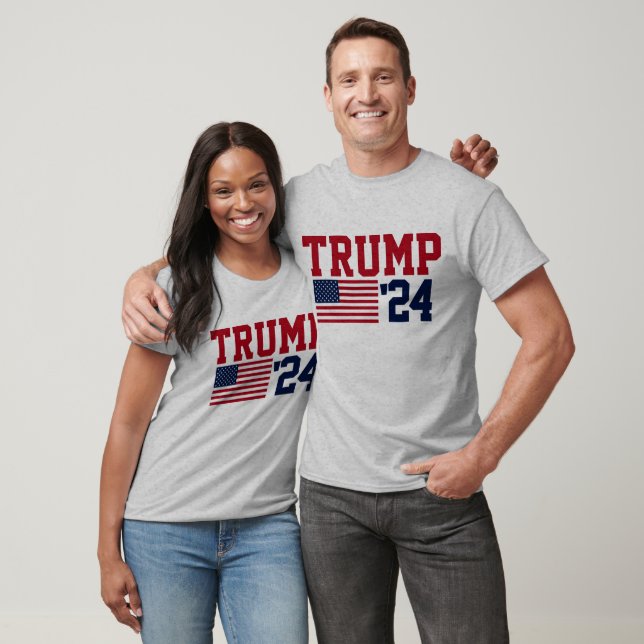 T-shirt Drapeau américain Donald Trump 2024 (Unisexe)