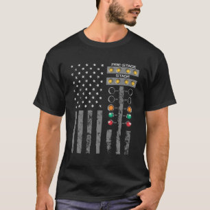 T-shirt Drapeau Américain Drag Racing Strip Tree Light Pou