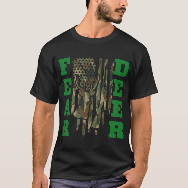 T-shirt Drapeau américain Drapeau américain de la peur Éta (Devant)