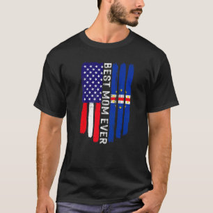 T-shirt Drapeau américain & Drapeau Cabo Vert Meilleure Ma