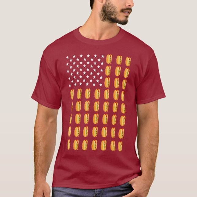 T-shirt Drapeau américain Drapeau chaud Drôle Francfort Ho (Devant)