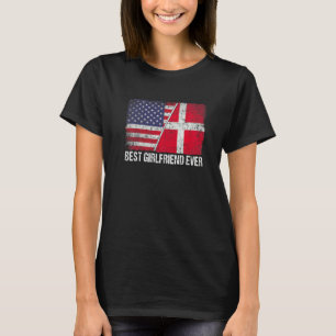 T-shirt Drapeau américain & Drapeau Danemark Meilleure ami