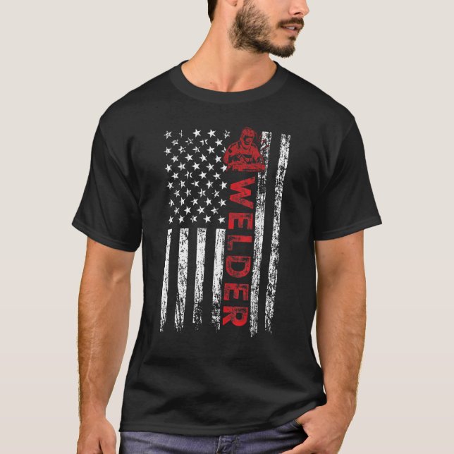T-shirt Drapeau américain Drapeau de soudage patriotique (Devant)