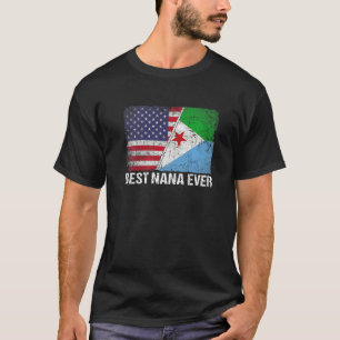 T-shirt Drapeau Américain & Drapeau Djibouti Meilleur Nana
