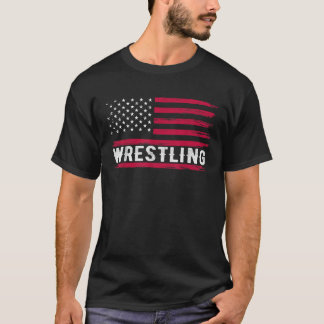 T-shirt Drapeau américain Drapeau Drôle Drôle Lutte Hommes