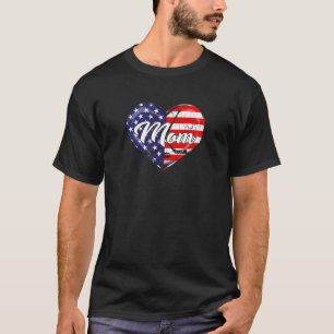 T-shirt Drapeau américain Drapeau Hockey Maman Vêtements F