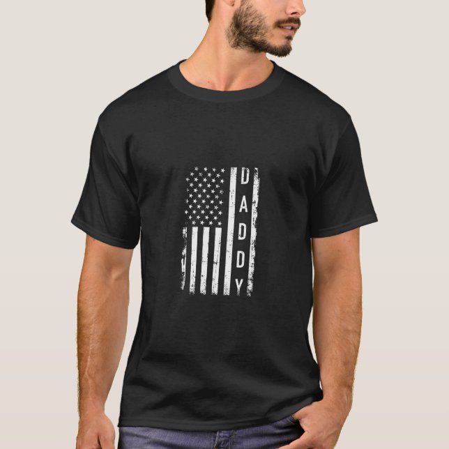 T-shirt Drapeau Américain Drapeau Papa Avec Nous (Devant)