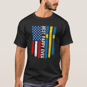 T-shirt Drapeau américain & Drapeau suédois Meilleur Pappy