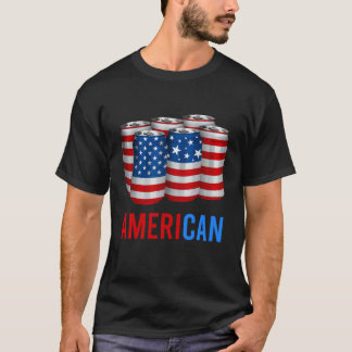 T-shirt Drapeau américain drôle 4 juillet bière patriotiqu