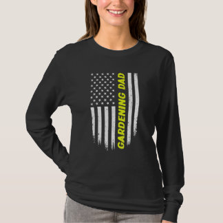 T-shirt Drapeau américain du 4 juillet jardinage papa fête