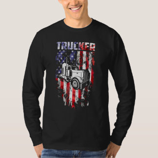 T-shirt Drapeau américain du conducteur de camion