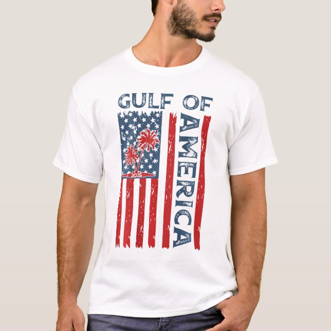 T-shirt Drapeau Américain Du Golfe D'Amérique Est 2025 (Devant)