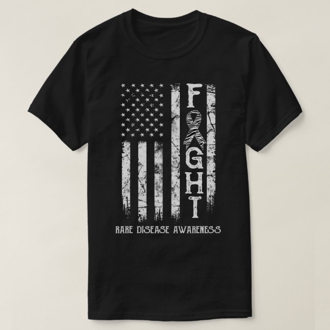 T-shirt Drapeau américain du guerrier des maladies rares (Design devant)