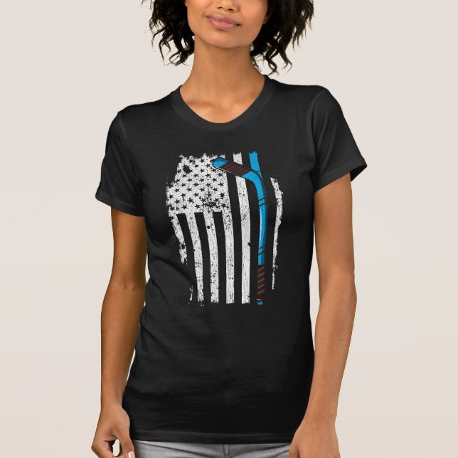 T-shirt Drapeau américain du hockey sur glace (Devant)