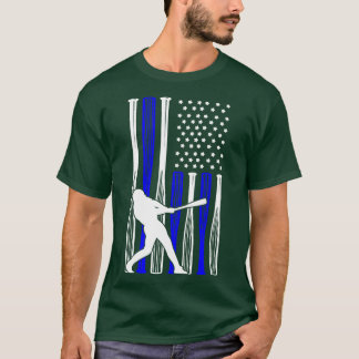 T-shirt Drapeau américain du joueur de baseball