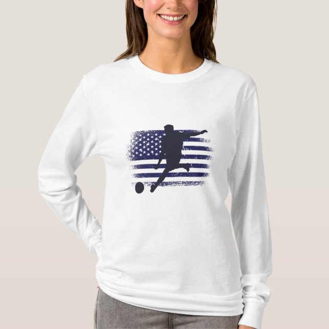 T-shirt Drapeau américain du maillot de football américain (Devant)