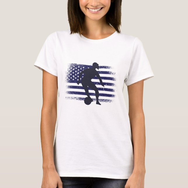 T-shirt Drapeau américain du maillot de football américain (Devant)