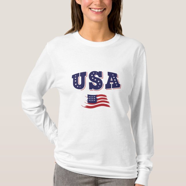 T-shirt Drapeau américain du maillot de football américain (Devant)