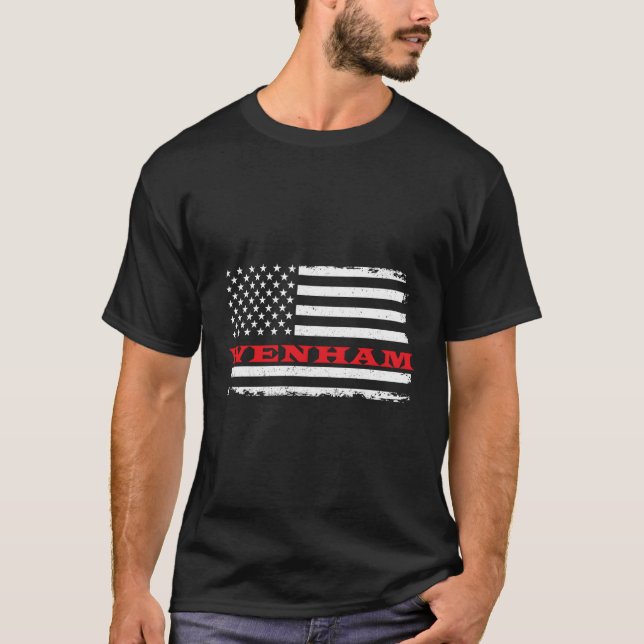 T-shirt Drapeau américain du Massachusetts Wenham Usa Patr (Devant)