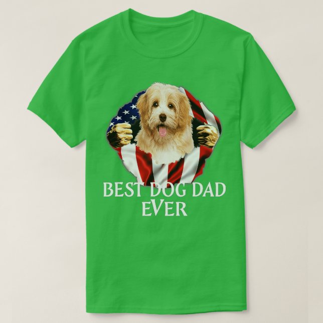 T-shirt Drapeau américain du meilleur chien papa jamais CA (Design devant)