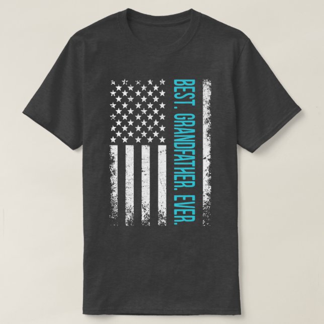 T-shirt Drapeau américain du meilleur grand-père  (Design devant)