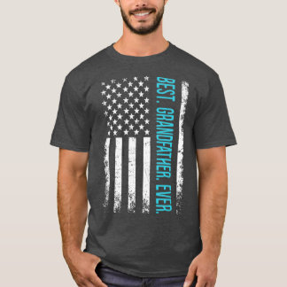 T-shirt Drapeau américain du meilleur grand-père 