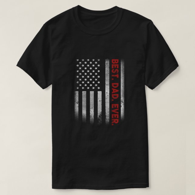 T-shirt Drapeau américain du meilleur père  (Design devant)