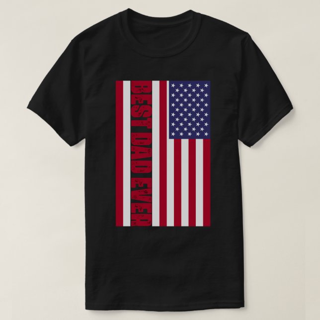 T-shirt Drapeau américain du meilleur père patriotique (Design devant)