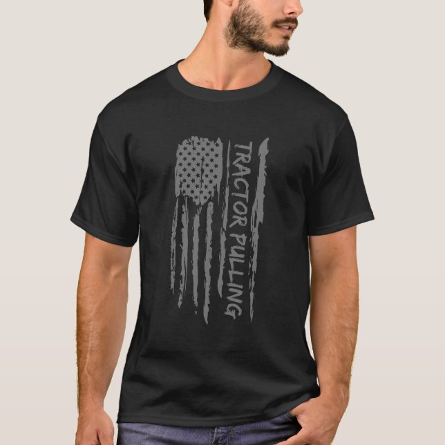 T-shirt Drapeau américain du tracteur (Devant)