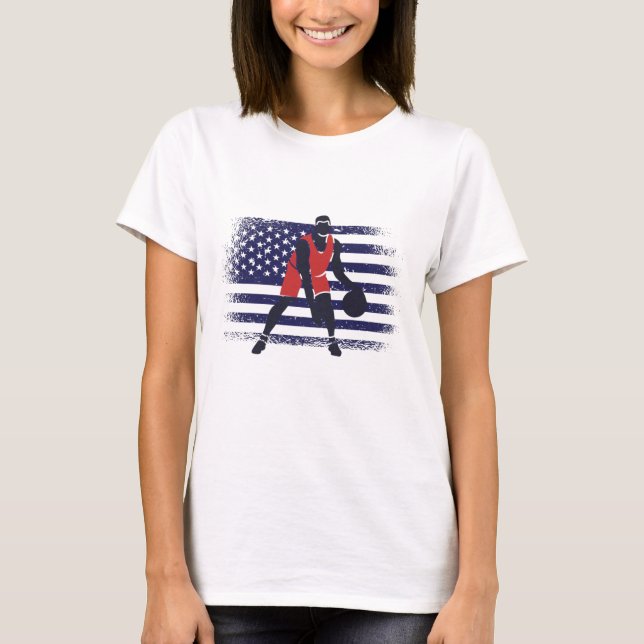 T-shirt Drapeau américain du vanneur de basket-ball Jersey (Devant)