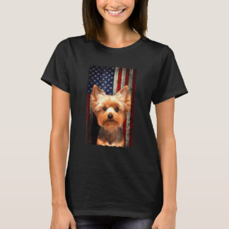T-shirt Drapeau américain du Yorkshire Terrier Chien patri
